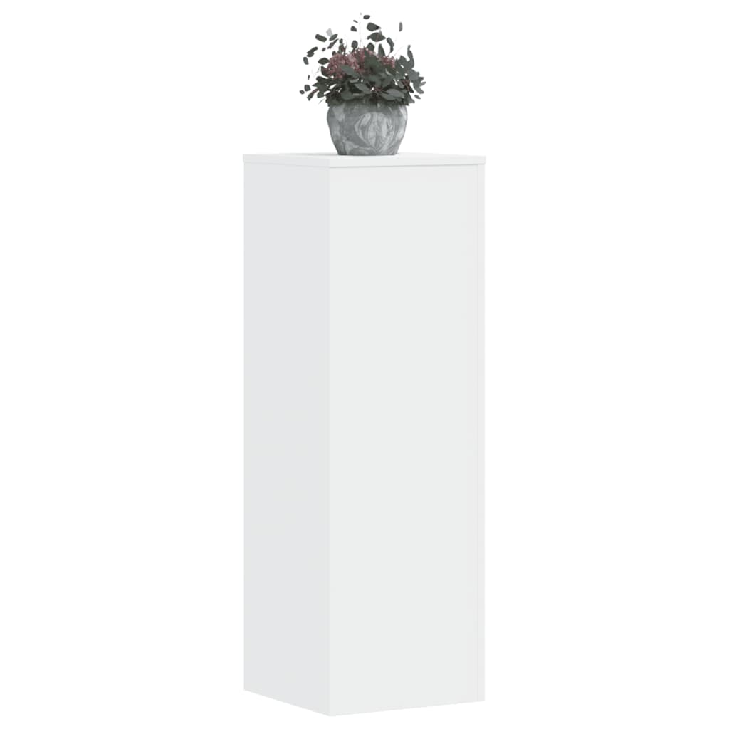 vidaXL Suporturi plante, 2 buc., alb, 33x33x100 cm, lemn prelucrat