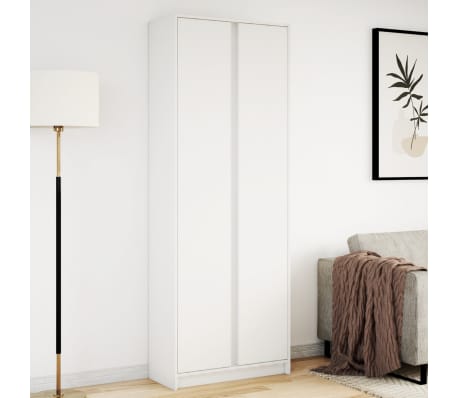 vidaXL Dulap &icirc;nalt cu LED alb 74x32,5x200 cm lemn prelucrat