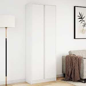 vidaXL Dulap &icirc;nalt cu LED alb 74x32,5x200 cm lemn prelucrat