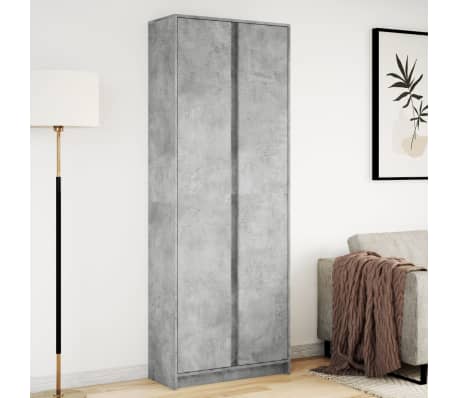 vidaXL Dulap înalt cu LED gri beton 74x32,5x200 cm lemn prelucrat