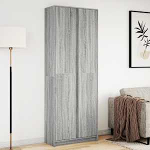 vidaXL Dulap &icirc;nalt cu LED gri sonoma 74x32,5x200 cm lemn prelucrat