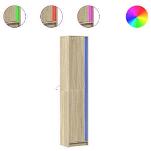Skříň highboard s LED dub sonoma 41,5 x 32,5 x 200 cm kompozit - obrázek 2