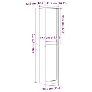 Skříň highboard s LED dub sonoma 41,5 x 32,5 x 200 cm kompozit - obrázek 14