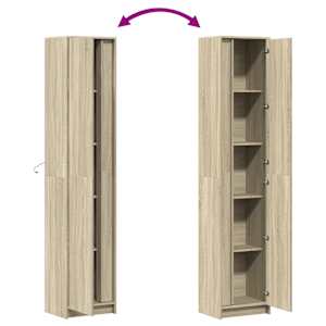 Skříň highboard s LED dub sonoma 41,5 x 32,5 x 200 cm kompozit - obrázek 9