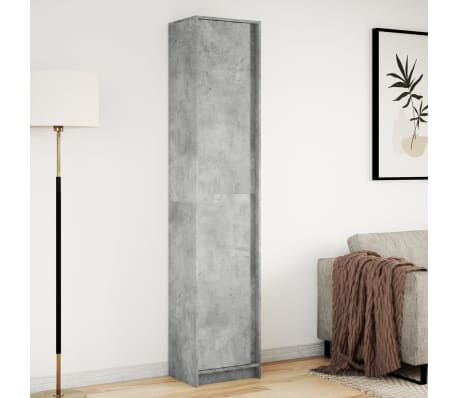 vidaXL Highboard with LED Concrete Grey 41.5x32.5x200 cm Engineered Wood