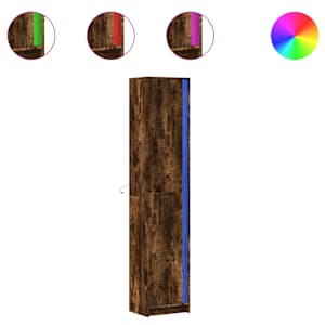 Skříň highboard s LED kouřový dub 41,5 x 32,5 x 200 cm kompozit - obrázek 2