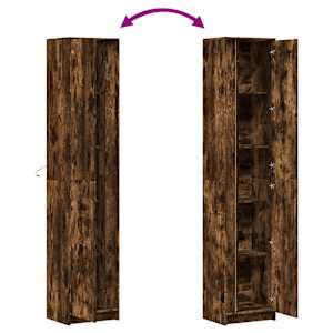 Skříň highboard s LED kouřový dub 41,5 x 32,5 x 200 cm kompozit - obrázek 9