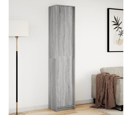 vidaXL Skř&iacute;ň highboard s LED &scaron;ed&aacute; sonoma 41,5 x 32,5 x 200 cm kompozit