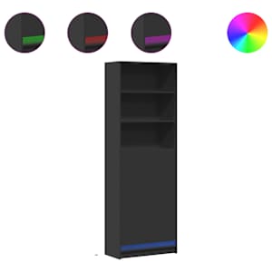 Skříň highboard s LED černá 69 x 32,5 x 200 cm kompozitní dřevo - obrázek 2