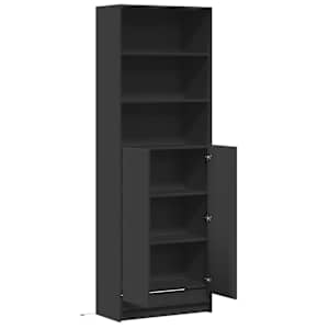 Skříň highboard s LED černá 69 x 32,5 x 200 cm kompozitní dřevo - obrázek 9