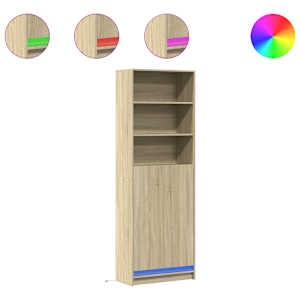 Skříň highboard s LED dub sonoma 69 x 32,5 x 200 cm kompozit - obrázek 2