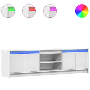 TV skříňka s LED bílá 180 x 34 x 50 cm kompozitní dřevo - obrázek 2