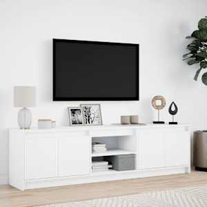 TV skříňka s LED bílá 180 x 34 x 50 cm kompozitní dřevo - obrázek 4