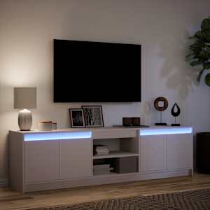 TV skříňka s LED bílá 180 x 34 x 50 cm kompozitní dřevo - obrázek 5