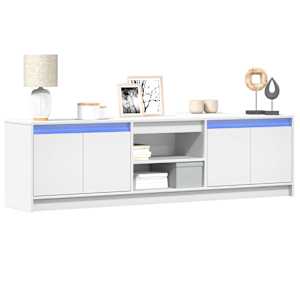 TV skříňka s LED bílá 180 x 34 x 50 cm kompozitní dřevo - obrázek 1
