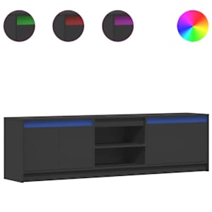 TV skříňka s LED černá 180 x 34 x 50 cm kompozitní dřevo - obrázek 2