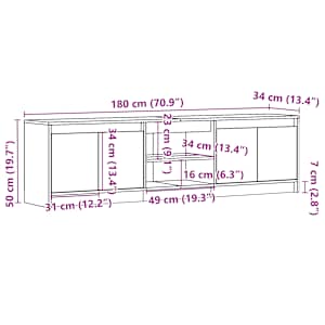 TV skříňka s LED černá 180 x 34 x 50 cm kompozitní dřevo - obrázek 14