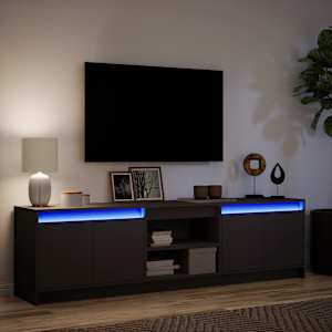 TV skříňka s LED černá 180 x 34 x 50 cm kompozitní dřevo - obrázek 5