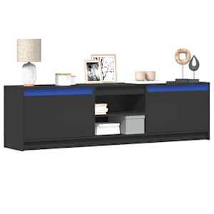 TV skříňka s LED černá 180 x 34 x 50 cm kompozitní dřevo - obrázek 1