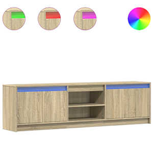TV skříňka s LED dub sonoma 180 x 34 x 50 cm kompozitní dřevo - obrázek 2