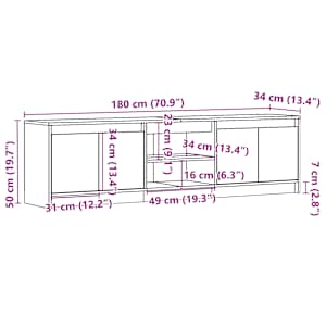 TV skříňka s LED dub sonoma 180 x 34 x 50 cm kompozitní dřevo - obrázek 14