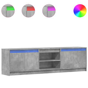 TV skříňka s LED betonově šedá 180x34x50 cm kompozitní dřevo - obrázek 2