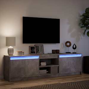 TV skříňka s LED betonově šedá 180x34x50 cm kompozitní dřevo - obrázek 5