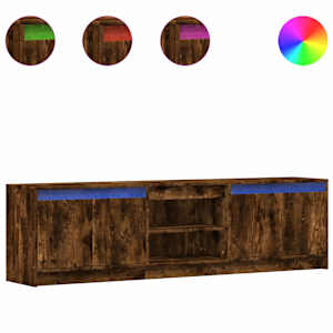 TV skříňka s LED kouřový dub 180 x 34 x 50 cm kompozitní dřevo - obrázek 2