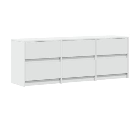 vidaXL TV Cabinet White Engineered wood TV Cabinet Rectangular Modern