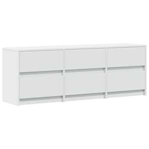 vidaXL TV Cabinet White Engineered wood TV Cabinet Rectangular Modern
