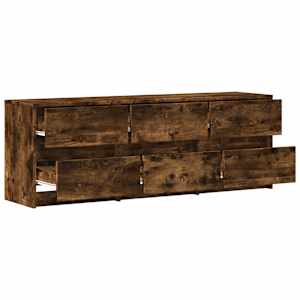 TV skříňka s LED kouřový dub 140 x 34 x 50 cm kompozitní dřevo - obrázek 6