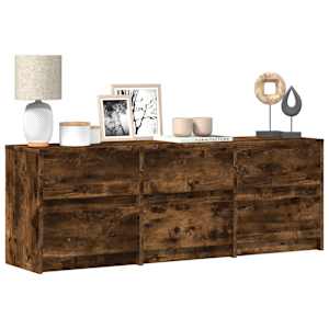 TV skříňka s LED kouřový dub 140 x 34 x 50 cm kompozitní dřevo - obrázek 1