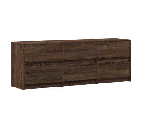 vidaXL TV Cabinet with LED Brown Oak 140x34x50 cm Engineered Wood