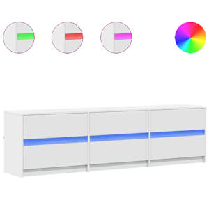 TV skříňka s LED bílá 180 x 34 x 50 cm kompozitní dřevo - obrázek 2