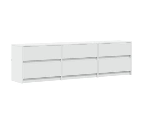 vidaXL feh&eacute;r szerelt fa TV-szekr&eacute;ny LED-ekkel 180 x 34 x 50 cm