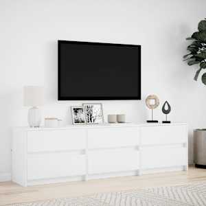 TV skříňka s LED bílá 180 x 34 x 50 cm kompozitní dřevo - obrázek 4