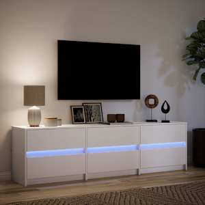 TV skříňka s LED bílá 180 x 34 x 50 cm kompozitní dřevo - obrázek 5