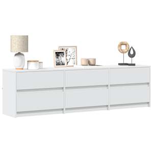 TV omarica z LED bela 180x34x50 cm inženirski les