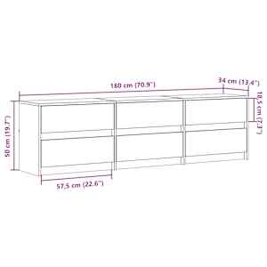 TV skříňka s LED dub sonoma 180 x 34 x 50 cm kompozitní dřevo - obrázek 14