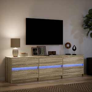 TV skříňka s LED dub sonoma 180 x 34 x 50 cm kompozitní dřevo - obrázek 5