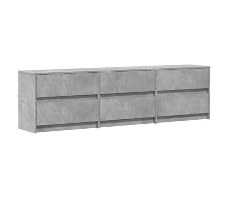 vidaXL telerikapp LED-tuledega, betoonhall, 180x34x50 cm, tehispuit