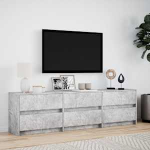 TV skříňka s LED betonově šedá 180x34x50 cm kompozitní dřevo - obrázek 4