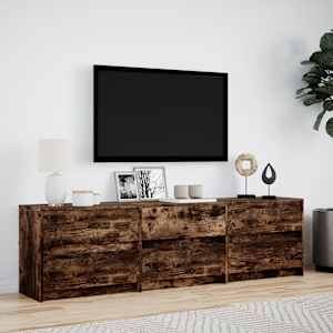 TV skříňka s LED kouřový dub 180 x 34 x 50 cm kompozitní dřevo - obrázek 4