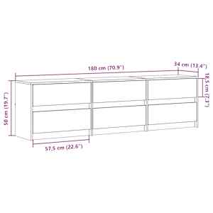 TV skříňka s LED šedá sonoma 180 x 30 x 50 cm kompozitní dřevo - obrázek 14