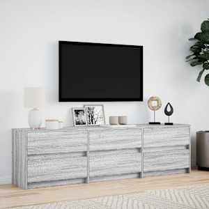 TV skříňka s LED šedá sonoma 180 x 30 x 50 cm kompozitní dřevo - obrázek 4