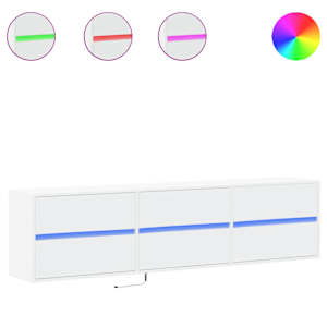 Nástěnná TV skříňka s LED bílá 180 x 31 x 45 cm - obrázek 2
