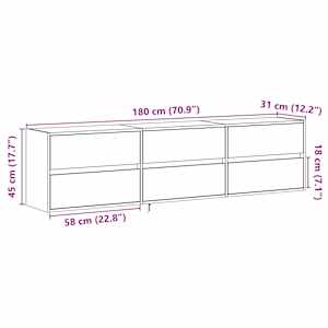 Nástěnná TV skříňka s LED bílá 180 x 31 x 45 cm - obrázek 15