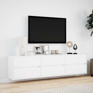 Nástěnná TV skříňka s LED bílá 180 x 31 x 45 cm - obrázek 4