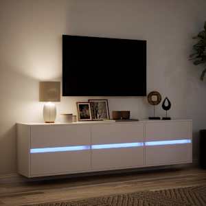 Nástěnná TV skříňka s LED bílá 180 x 31 x 45 cm - obrázek 5