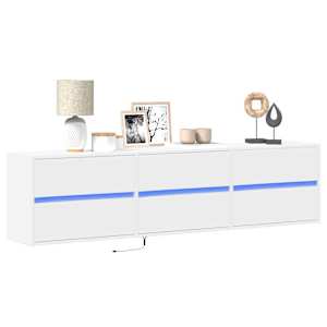 Nástěnná TV skříňka s LED bílá 180 x 31 x 45 cm - obrázek 1